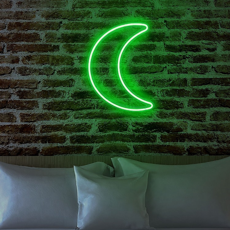Neon na ścianę Letely w kształcie księżyca zielony  - zdjęcie 5