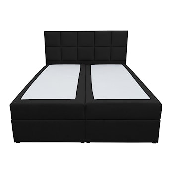 Łóżko kontynentalne  160x200 cm Capelio z pojemnikami i materacami bonellowymi czarne welur hydrofobowy