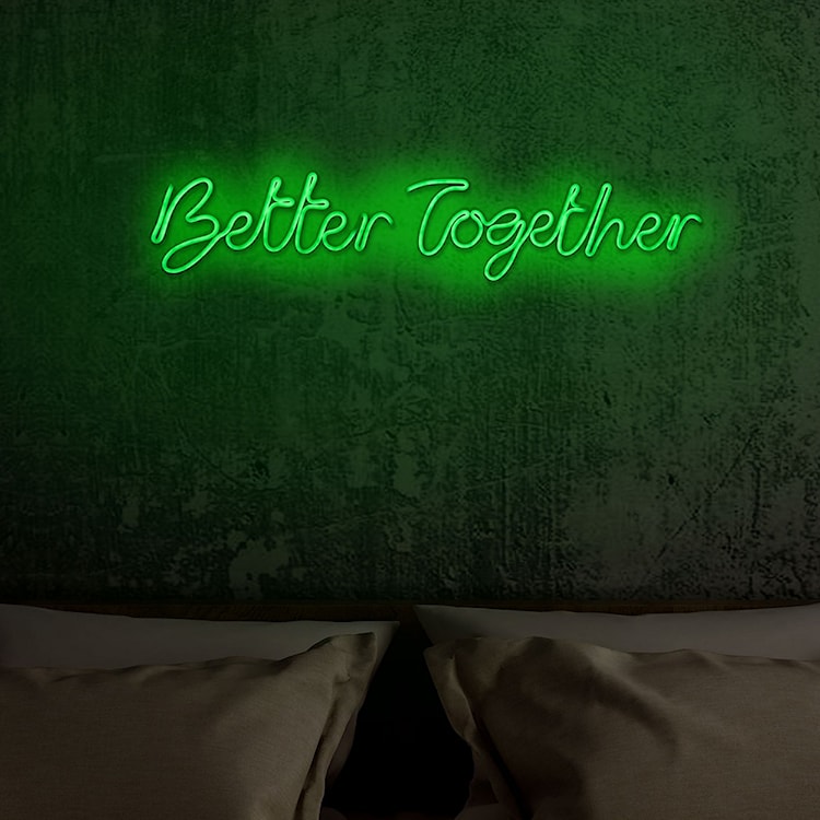 Neon na ścianę Letely z napisem Better Together zielony  - zdjęcie 3