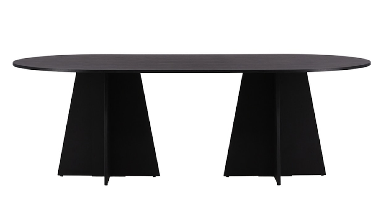 Stół do jadalni Quishly owalny 115x230 cm/dąb czarny  - zdjęcie 9
