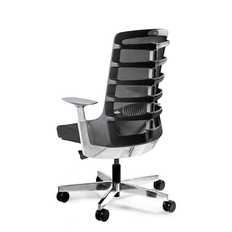 Fotel ergonomiczny Spinelly biały / tkanina BL418 czarna  - zdjęcie 2