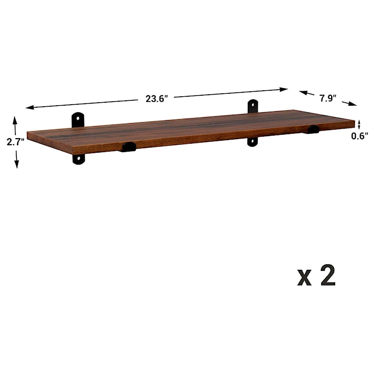 Zestaw dwóch półek wiszących Ramizu 66 cm  - zdjęcie 7