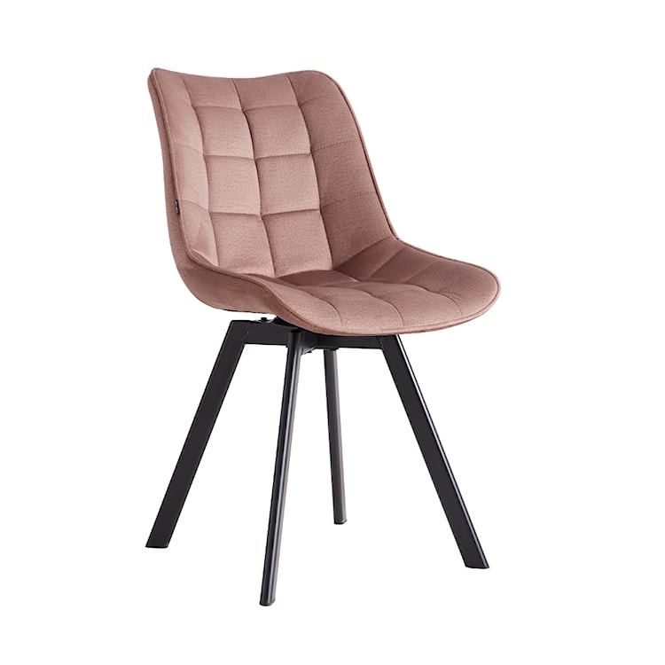 Krzesło tapicerowane pikowane Castineta na obrotowej podstawie jasnobrązowy welur hydrofobowy  - zdjęcie 2