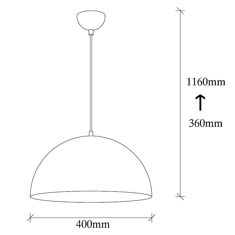 Lampa wisząca Theyro półokrągła średnica 40 cm czarna  - zdjęcie 5