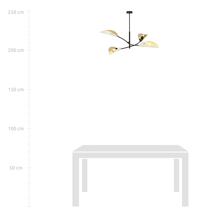 Lampa wisząca Farang x4 biało-złota  - zdjęcie 7