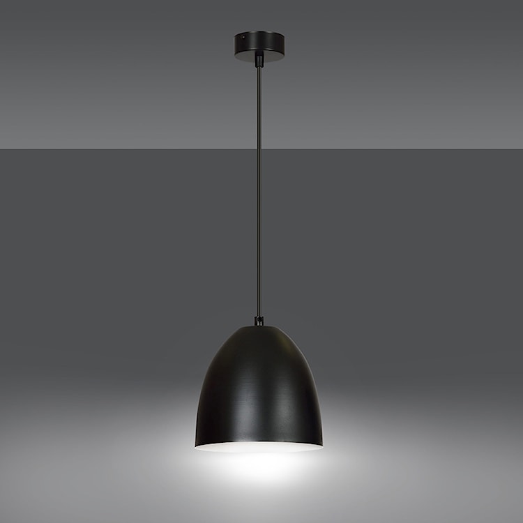 Lampa wisząca Alatri czarna z białym wnętrzem  - zdjęcie 2