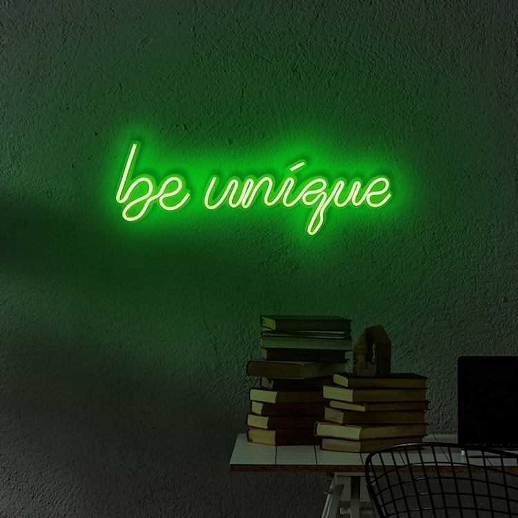 Neon na ścianę Letely z napisem Be Unique zielony  - zdjęcie 4