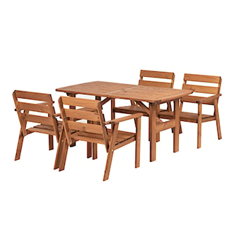 Zestaw mebli ogrodowych Wrotilm drewno sosnowe stół z 4 krzesłami miodowy