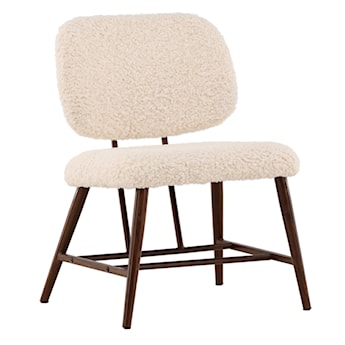 Krzesło tapicerowane Tutice w tkaninie boucle białe