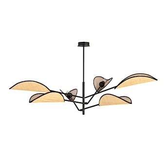 Lampa sufitowa Shintor x6 czarno-rattanowa