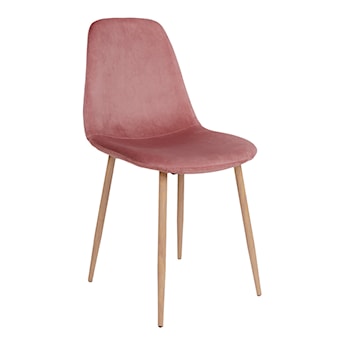 Krzesło tapicerowane Iger różowe na brązowych nogach
