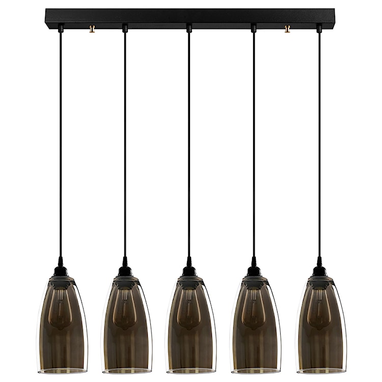 Lampa sufitowa Communis x5 83 cm ciemne szkło  - zdjęcie 3