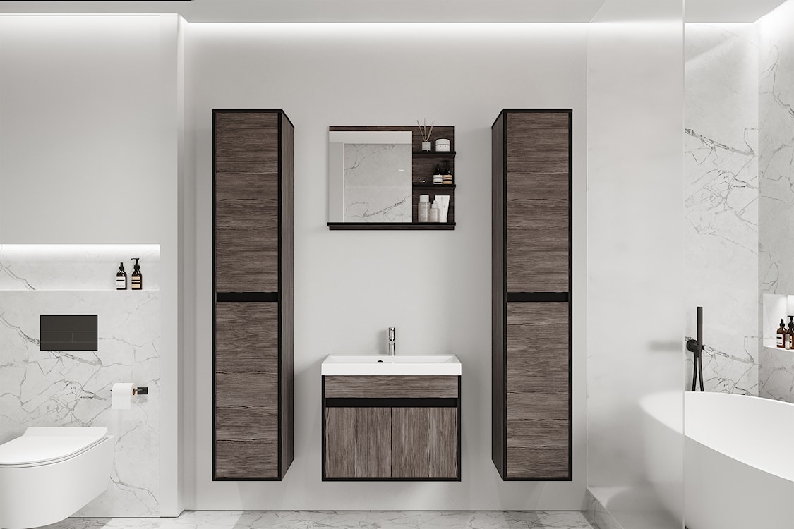 Zestaw mebli łazienkowych XL Luani z szafką pod umywalkę Bodega / Czarny grafit  - zdjęcie 2