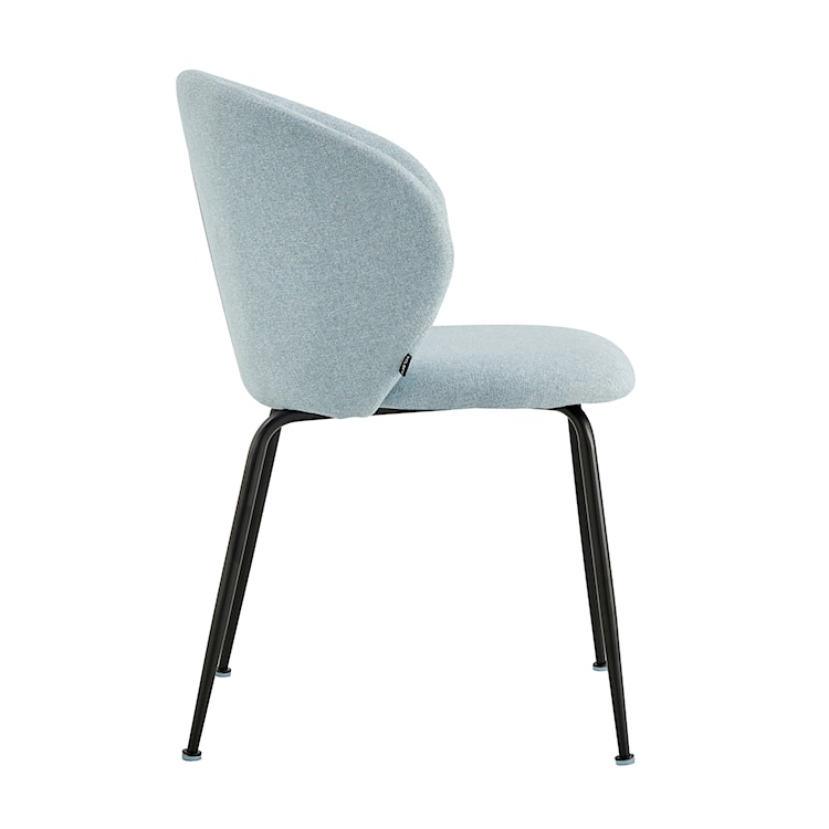 Krzesło tapicerowane Mealize w tkaninie hydrofobowej niebieskie na czarnych nogach  - zdjęcie 7