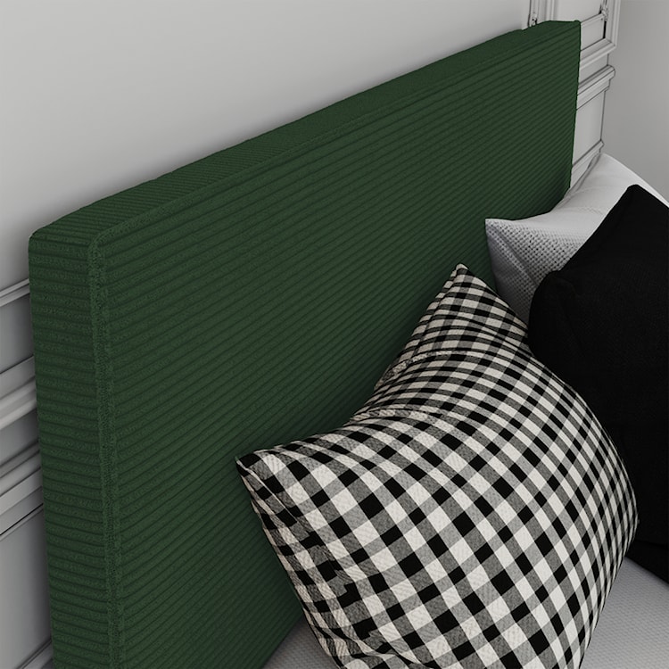 Łóżko tapicerowane 160x200 cm Campile z pojemnikiem zielone sztruks  - zdjęcie 5