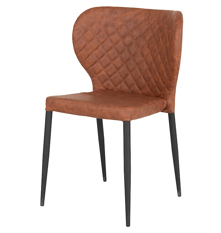 Krzesło tapicerowane Malited brązowa ekoskóra 
