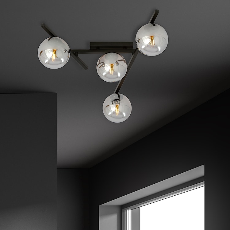 Lampa sufitowa Mohants x4 czarno-grafitowa  - zdjęcie 4