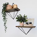 Zestaw półek Dawras 30 cm czarny/orzech  - zdjęcie 3