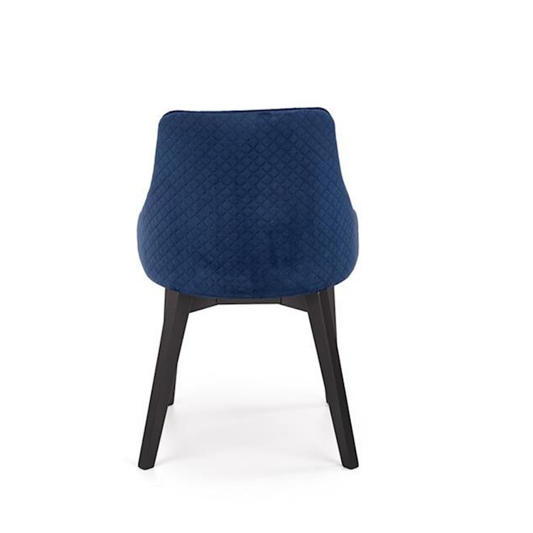 Krzesło tapicerowane Berlas granatowy velvet pikowany  - zdjęcie 5