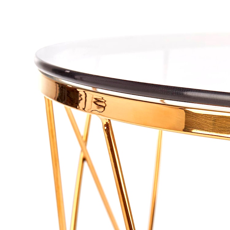 Stolik kawowy Monck w stylu glamour średnica 55 cm złoty  - zdjęcie 5