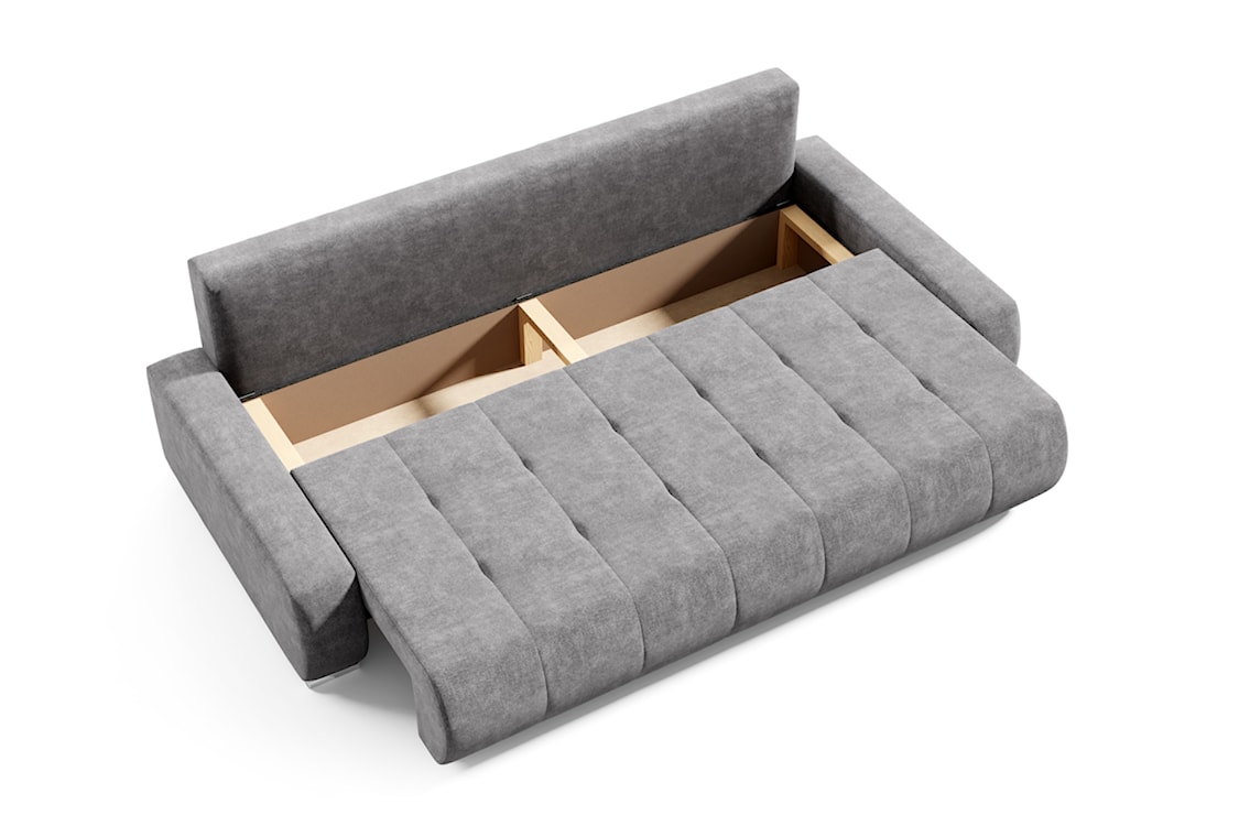 Kanapa rozkładana trzyosobowa Magliano szary welur hydrofobowy  - zdjęcie 3