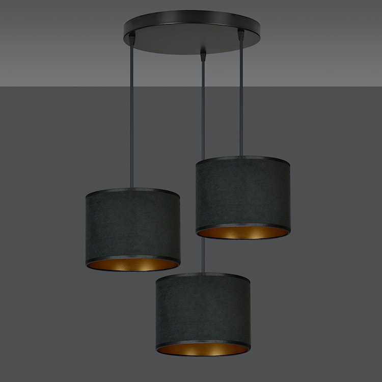 Lampa wisząca Hellid x3 asymetryczna średnica 50 cm czarna  - zdjęcie 2