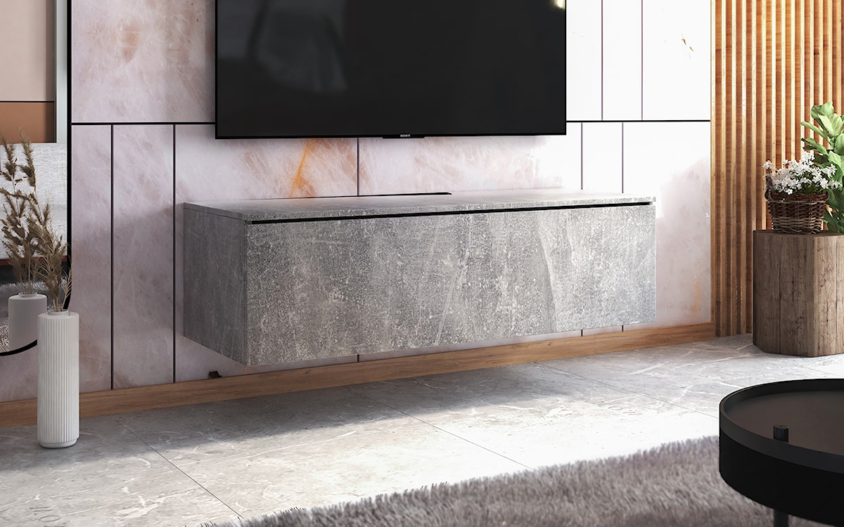 Szafka RTV Skylara z LED 100 cm Beton   - zdjęcie 2