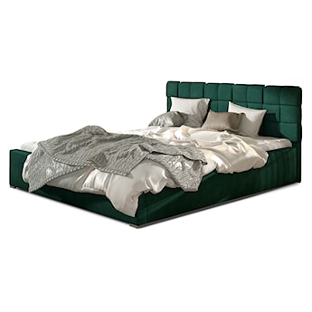 Łóżko tapicerowane Blatna 200x200 cm z pojemnikiem zielone
