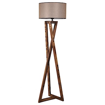 Lampa stojąca nowoczesna Klavoir beżowa z jasnym drewnem