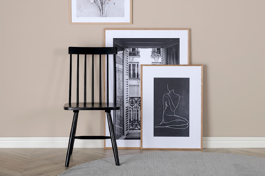 Krzesło drewniane Mowelly czarne  - zdjęcie 2