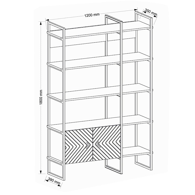 Regał metalowy Berhis orzech  - zdjęcie 6