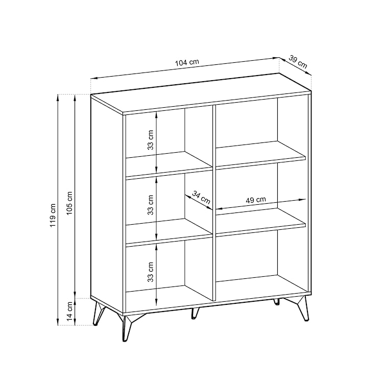 Komoda wysoka dwudrzwiowa Boulia 104 cm czarna/dąb Evoke jodełka  - zdjęcie 6