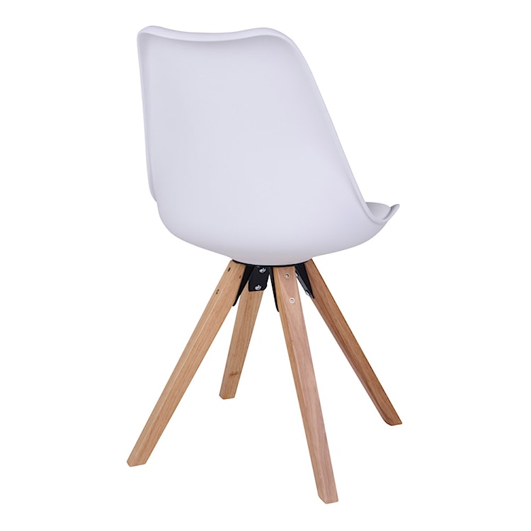 Krzesło Umbreta białe na drewnianej podstawie  - zdjęcie 3