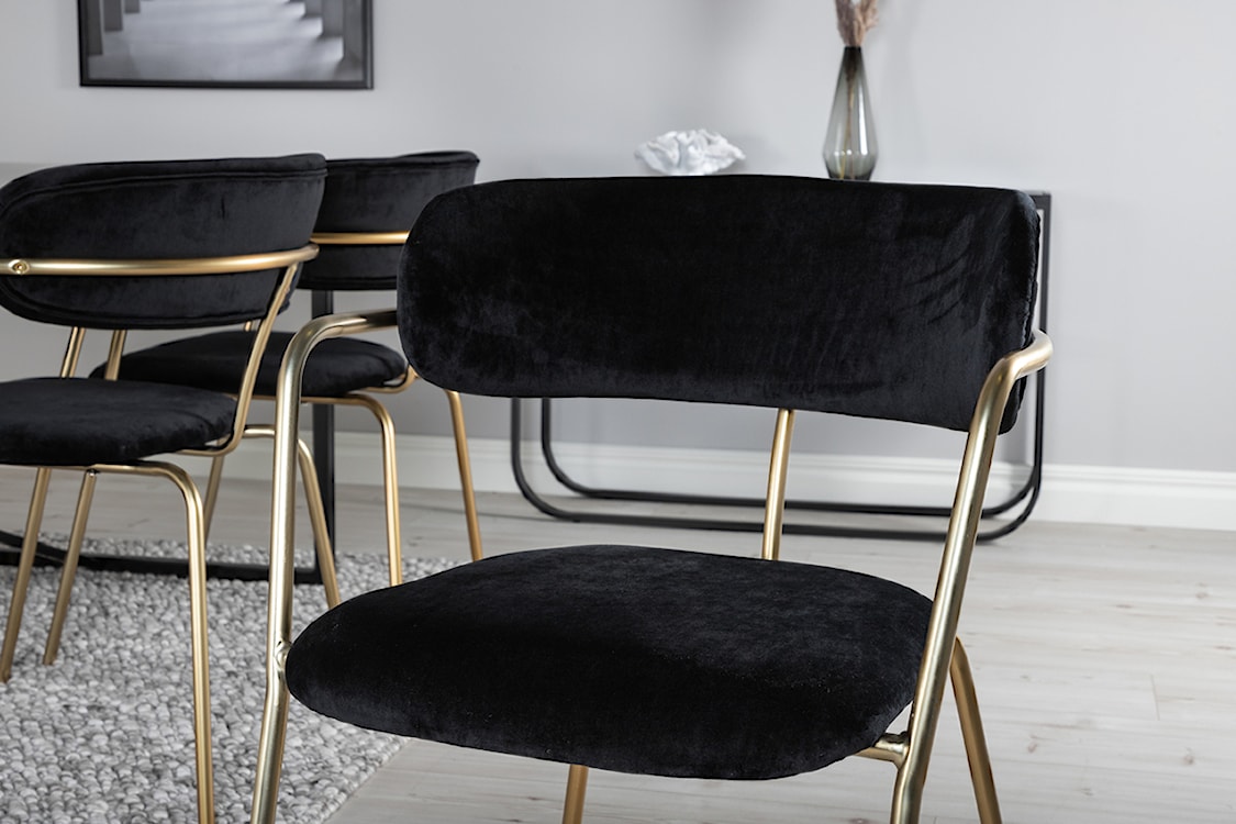 Krzesło nowoczesne Linessitive czarne/złote  - zdjęcie 4