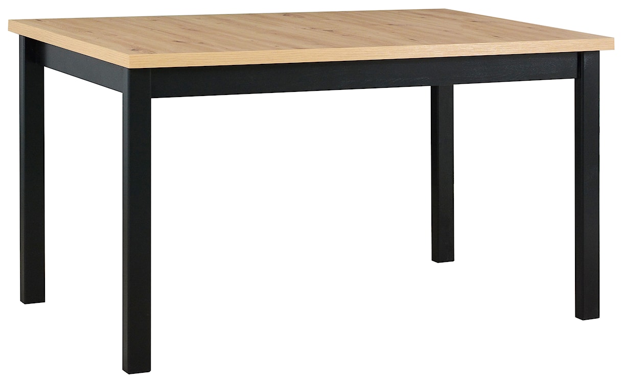 Stół drewniany do jadalni Moized 120-150x80 cm czarny/dąb artisan 