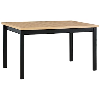 Stół drewniany do jadalni Moized 120-150x80 cm czarny/dąb artisan