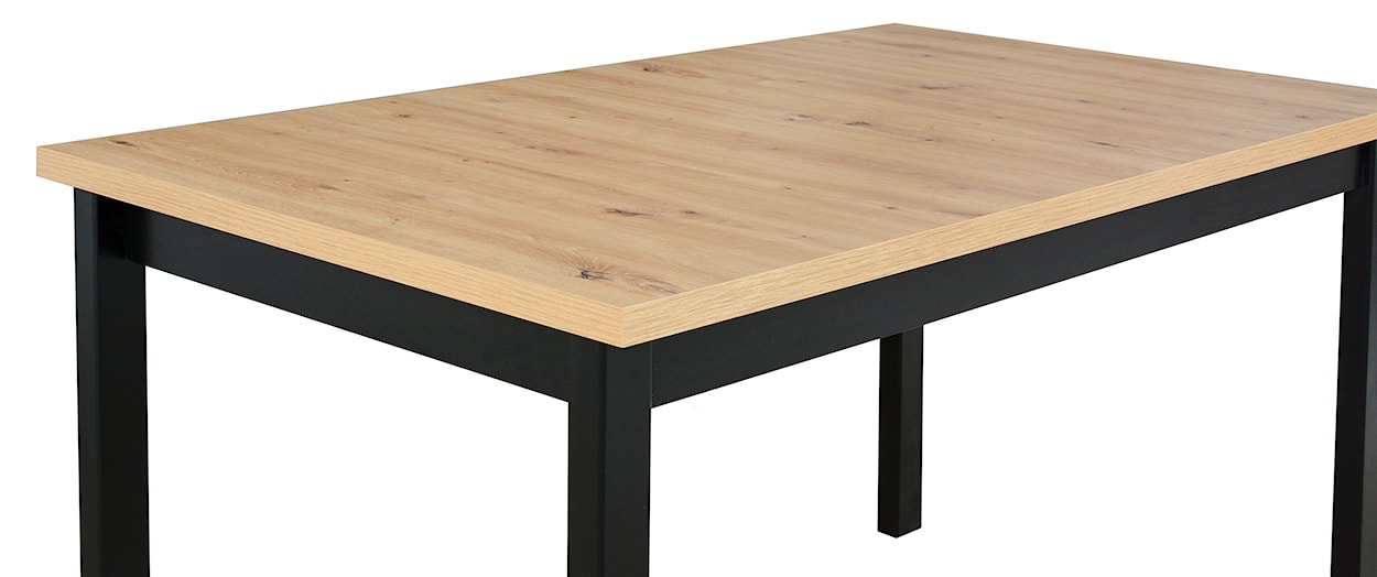 Stół drewniany do jadalni Moized 120-150x80 cm czarny/dąb artisan  - zdjęcie 2