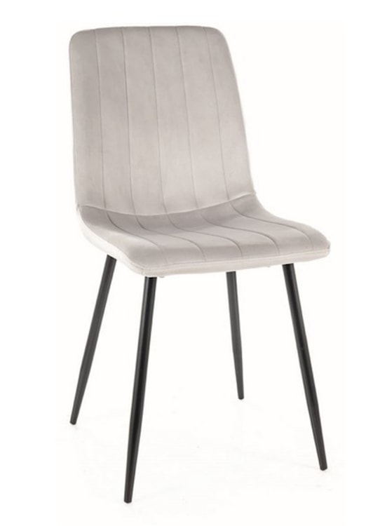 Krzesło tapicerowane Canonles jasnoszary velvet 