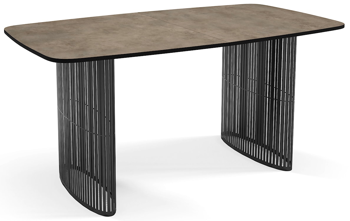 Stół rozkładany do jadalni Avenor 180-256 cm ciemnoszary beton z czarnymi nogami 