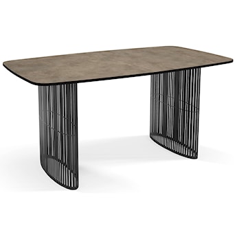 Stół rozkładany do jadalni Avenor 180-256 cm ciemnoszary beton z czarnymi nogami