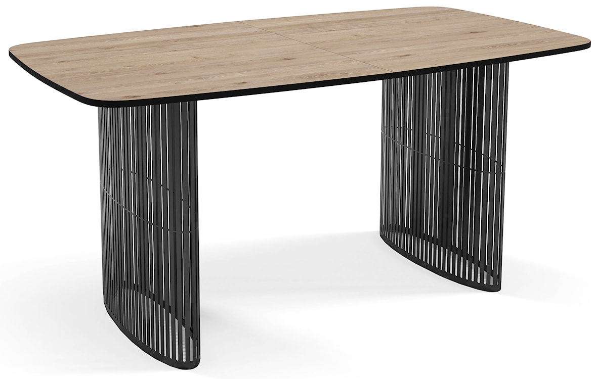 Stół rozkładany do jadalni Avenor 180-256 cm Dąb Davos z czarnymi nogami 