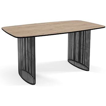 Stół rozkładany do jadalni Avenor 180-256 cm Dąb Davos z czarnymi nogami