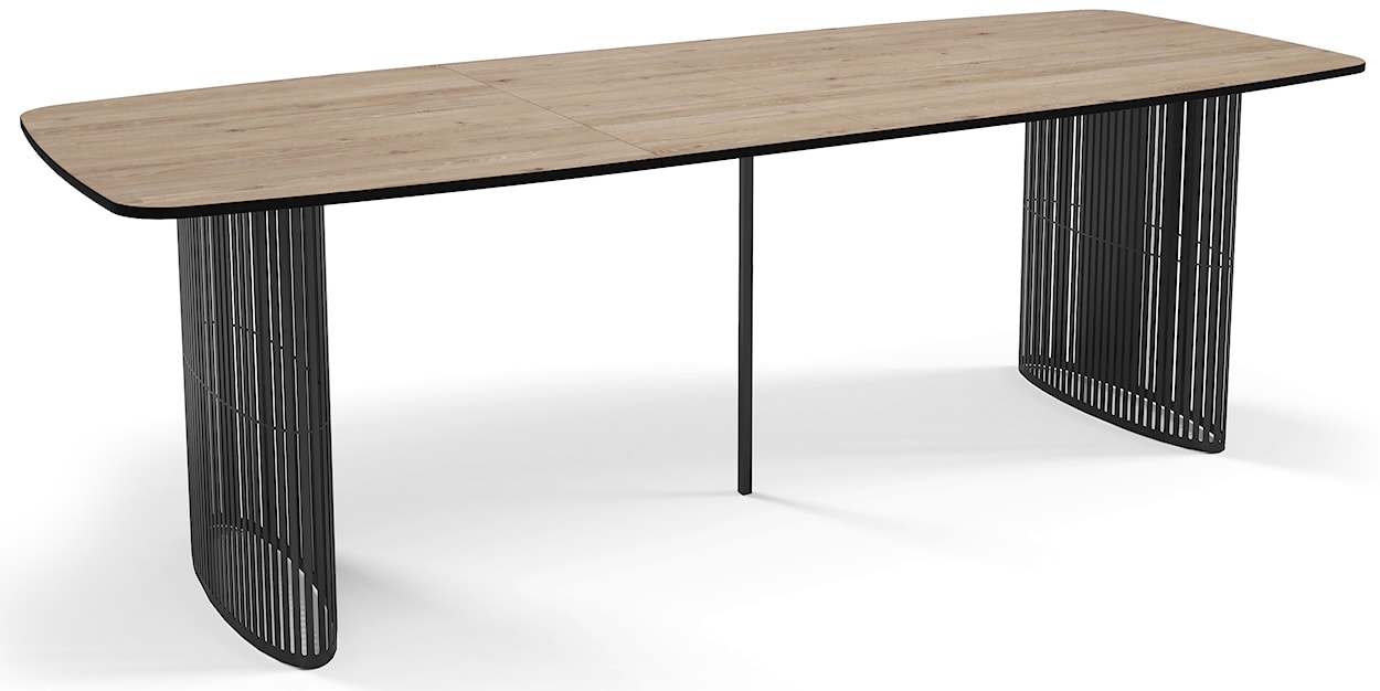 Stół rozkładany do jadalni Avenor 180-256 cm Dąb Davos z czarnymi nogami  - zdjęcie 2
