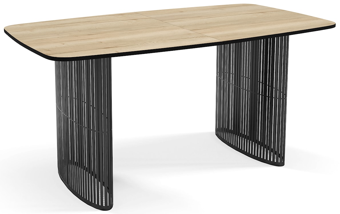 Stół rozkładany do jadalni Avenor 180-256 cm Dąb Halifax z czarnymi nogami 