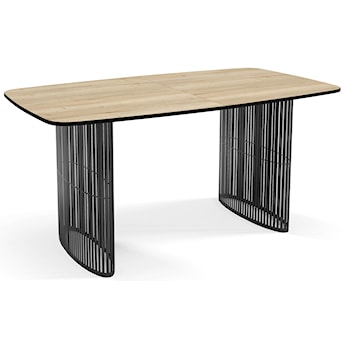 Stół rozkładany do jadalni Avenor 180-256 cm Dąb Halifax z czarnymi nogami