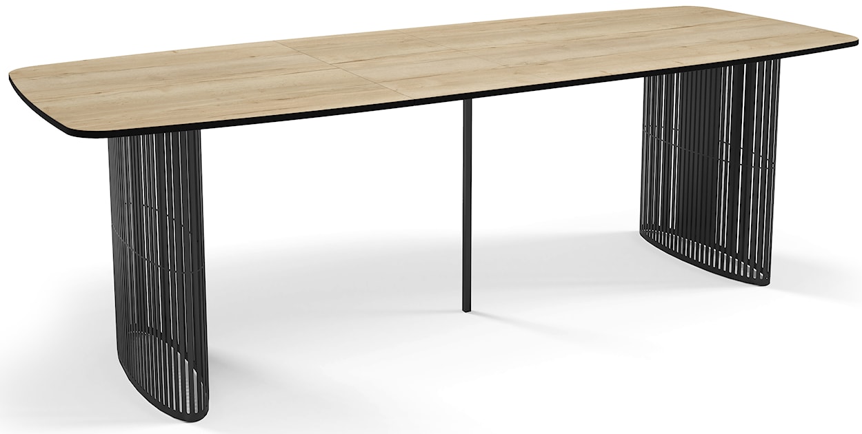 Stół rozkładany do jadalni Avenor 180-256 cm Dąb Halifax z czarnymi nogami  - zdjęcie 2
