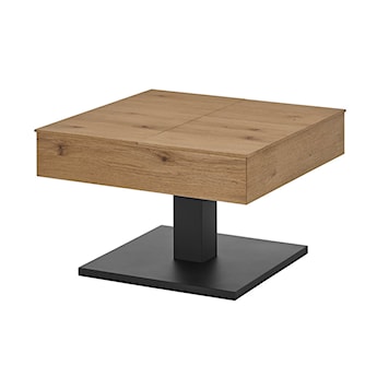 Stolik kawowy Ashton ze schowkiem 70x70 cm dąb/ czarny