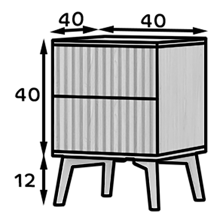 Szafka nocna Avelana 40 cm z dwiema szufladami dąb artisan lamele  - zdjęcie 8