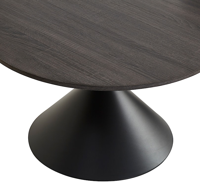 Zestaw stolików kawowych Adrize okrągłe 50 i 70 cm fornir czarny z metalową podstawą  - zdjęcie 3