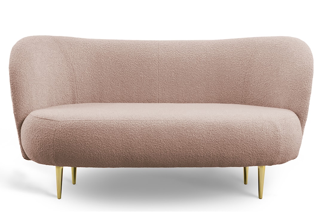 Sofa trzyosobowa Alago różowa boucle na złotych nogach  - zdjęcie 2